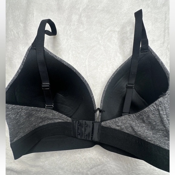 Auden Gray Black Lightly Lined Wireless Full Coverage T-Shirt Bra Size 34DD - Picture 4 of 9